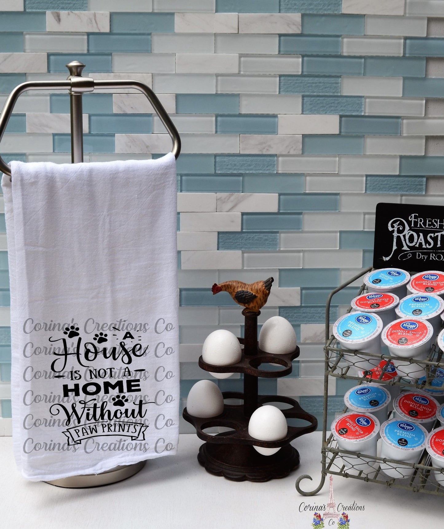 A House Is Not A Home Without Pawprints Flour Sack/Tea Towel