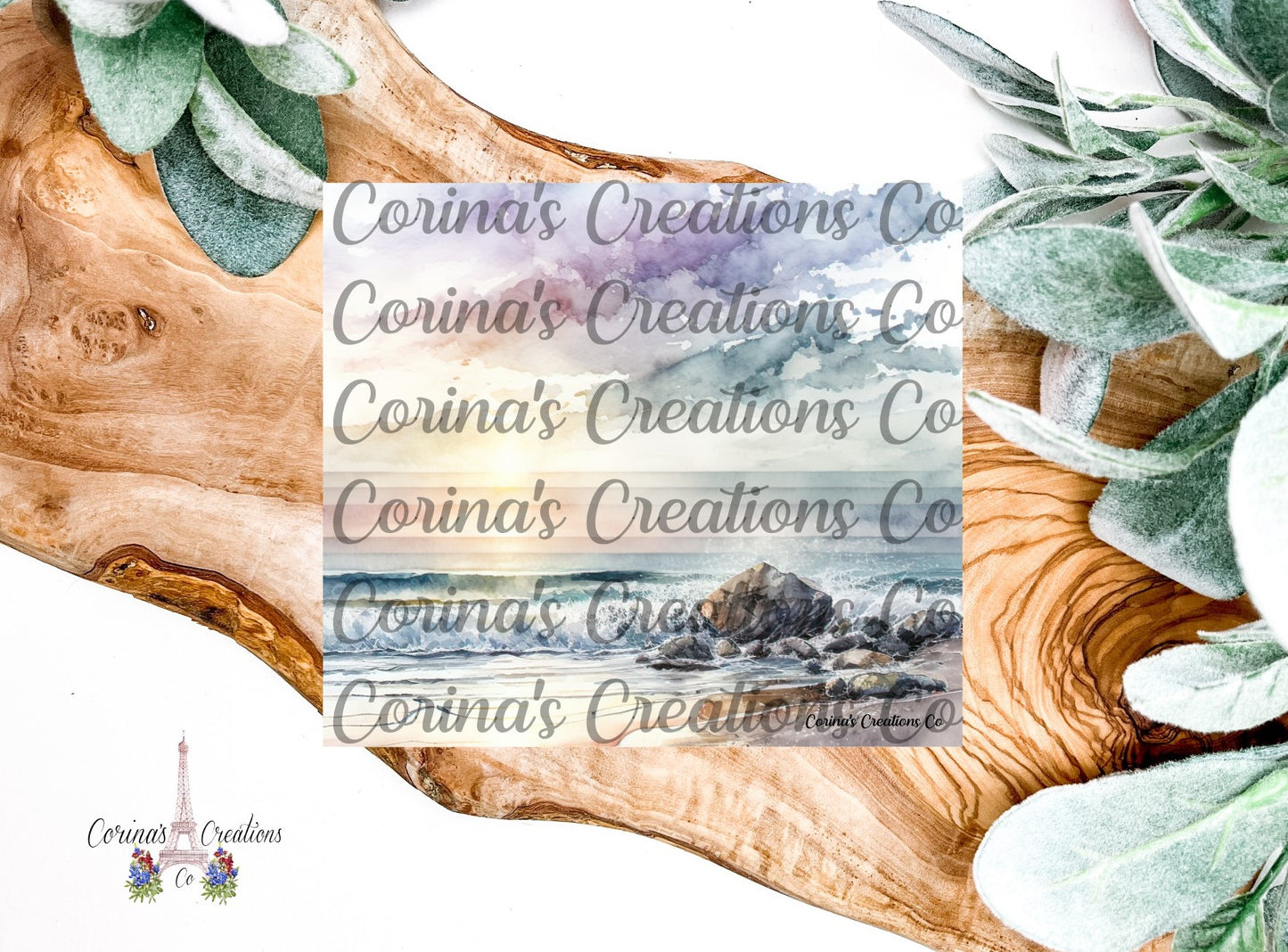 Beach Watercolor 20 oz. Stainless Steel Sublimation Tumbler