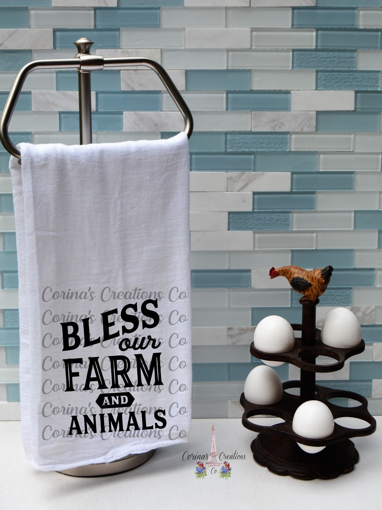 Bless Our Farm and Animals Flour Sack/Tea Towel
