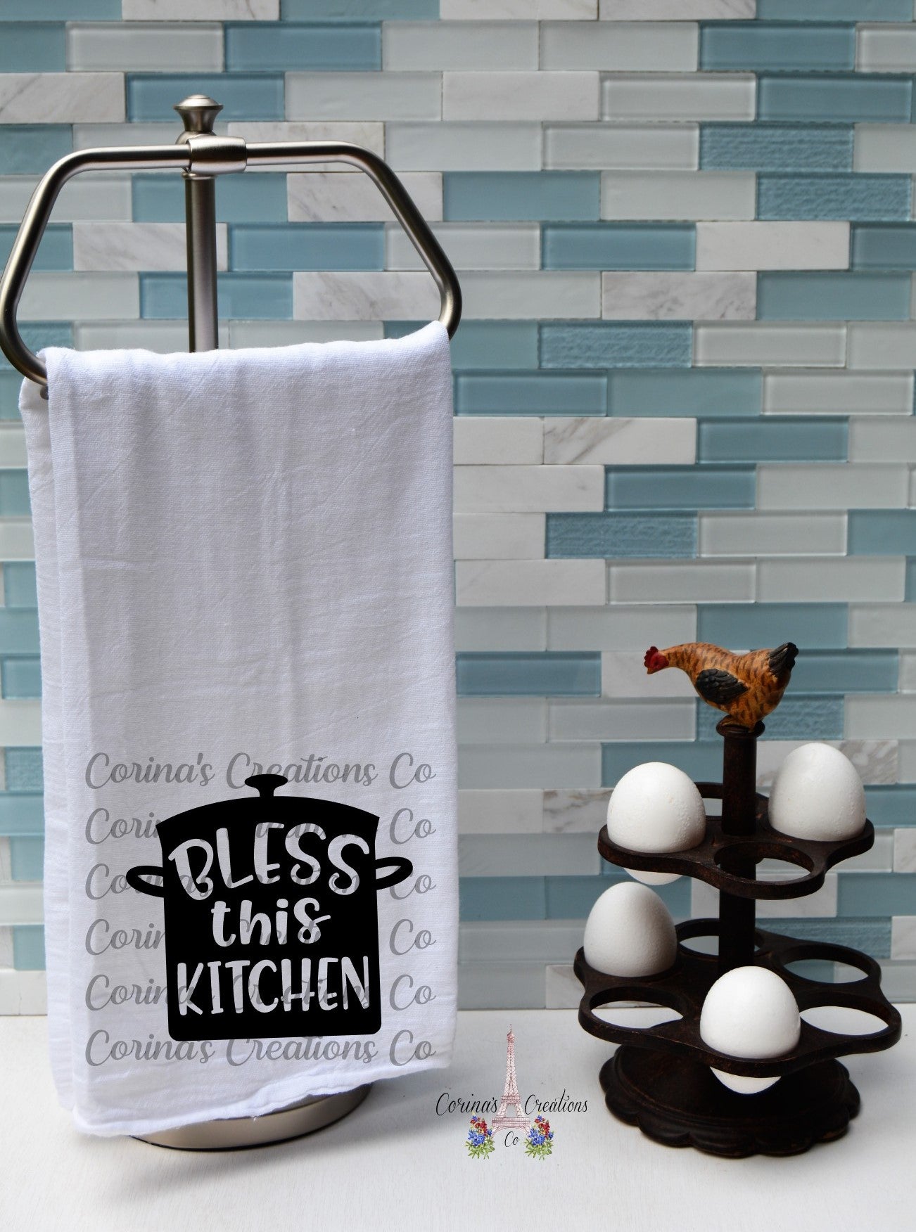 Bless this Kitchen Flour Pot Sack/Tea Towel
