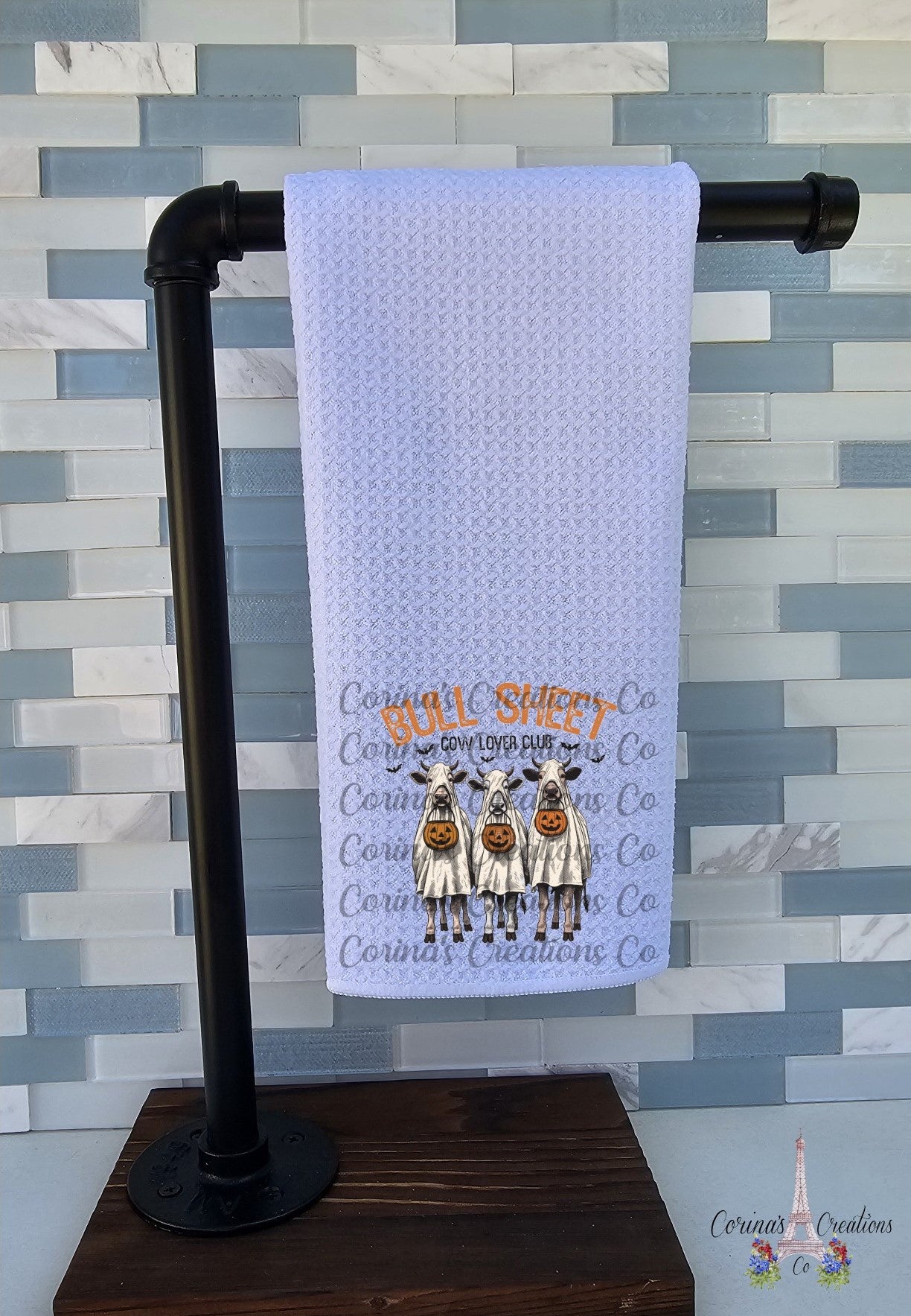 Bull Sheet Cow Lover Club Waffle Weave Towel
