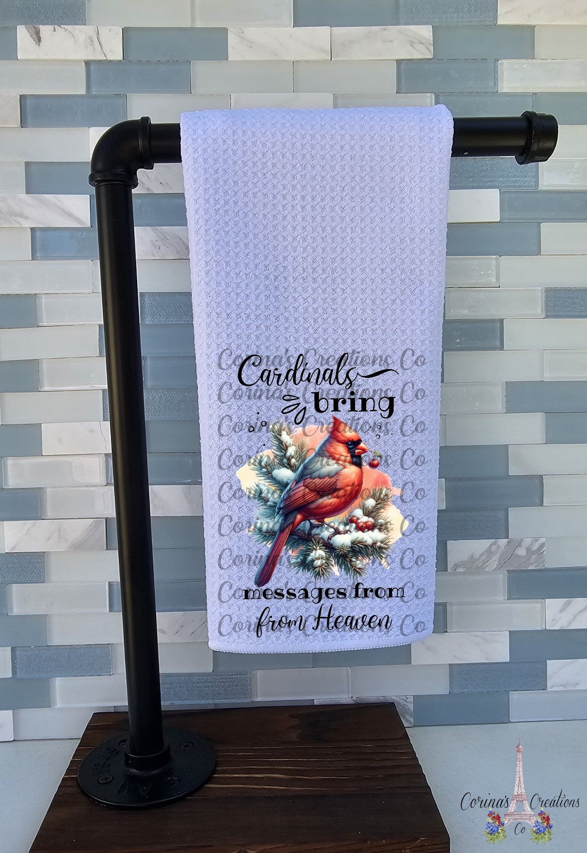 Cardinals Bring Messages From Heaven Waffle Weave Towel