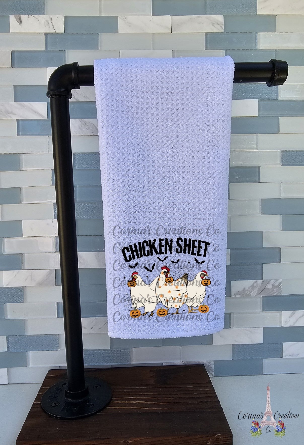 Chicken Sheet Waffle Weave Towel