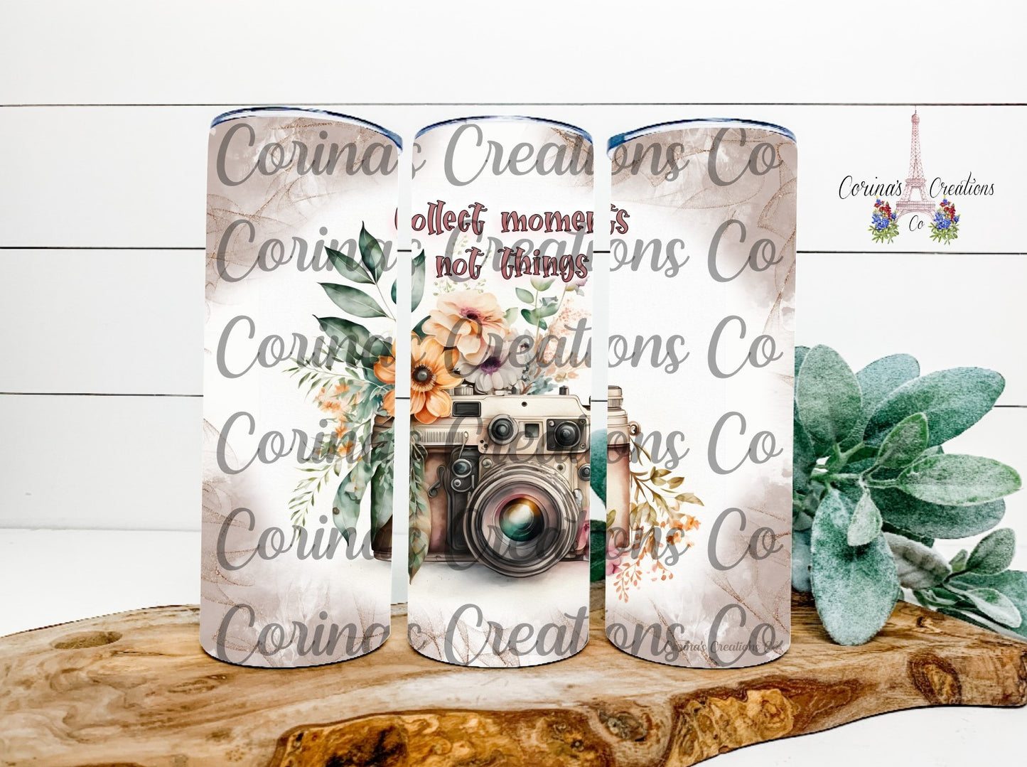 Collect Moments Not Things 20 oz. Stainless Steel Sublimation Tumbler