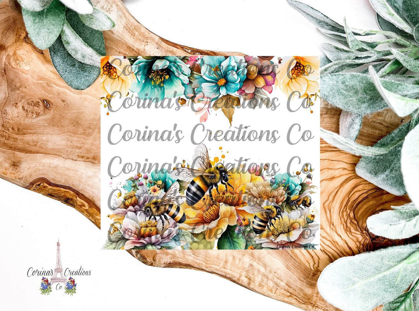 Colorful Flowers And Bees 20 oz. Stainless Steel Sublimation Tumbler