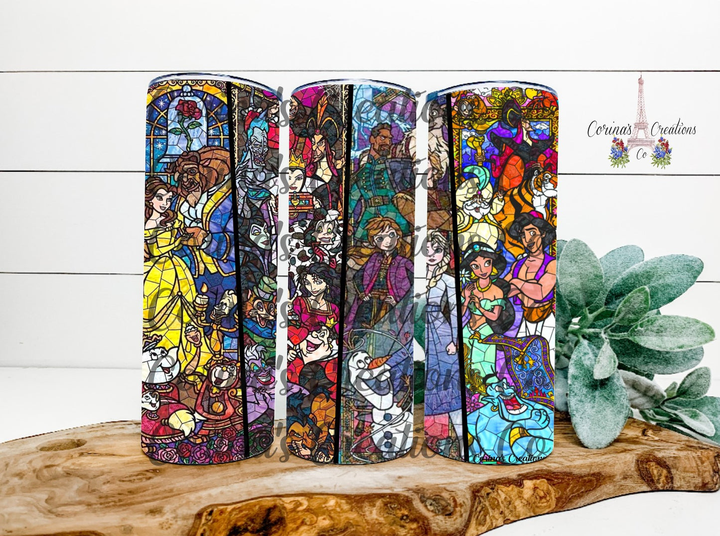Princess-Stained Glass 20 oz. Stainless Steel Sublimation Tumbler