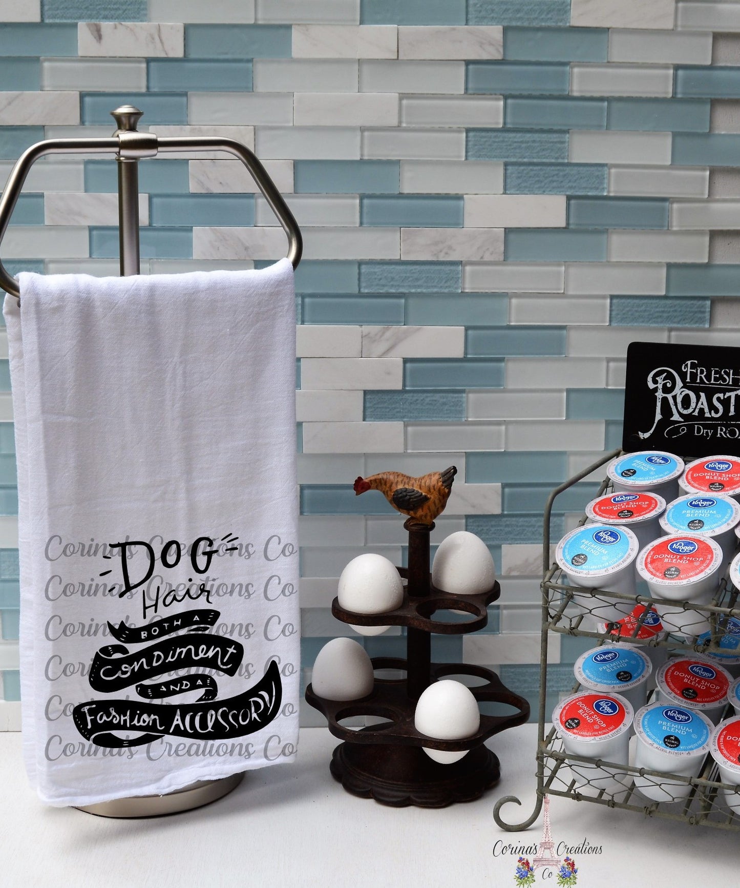 Dog Hair Both a Condiment and a Fashion Accessory Flour Sack/Tea Towel