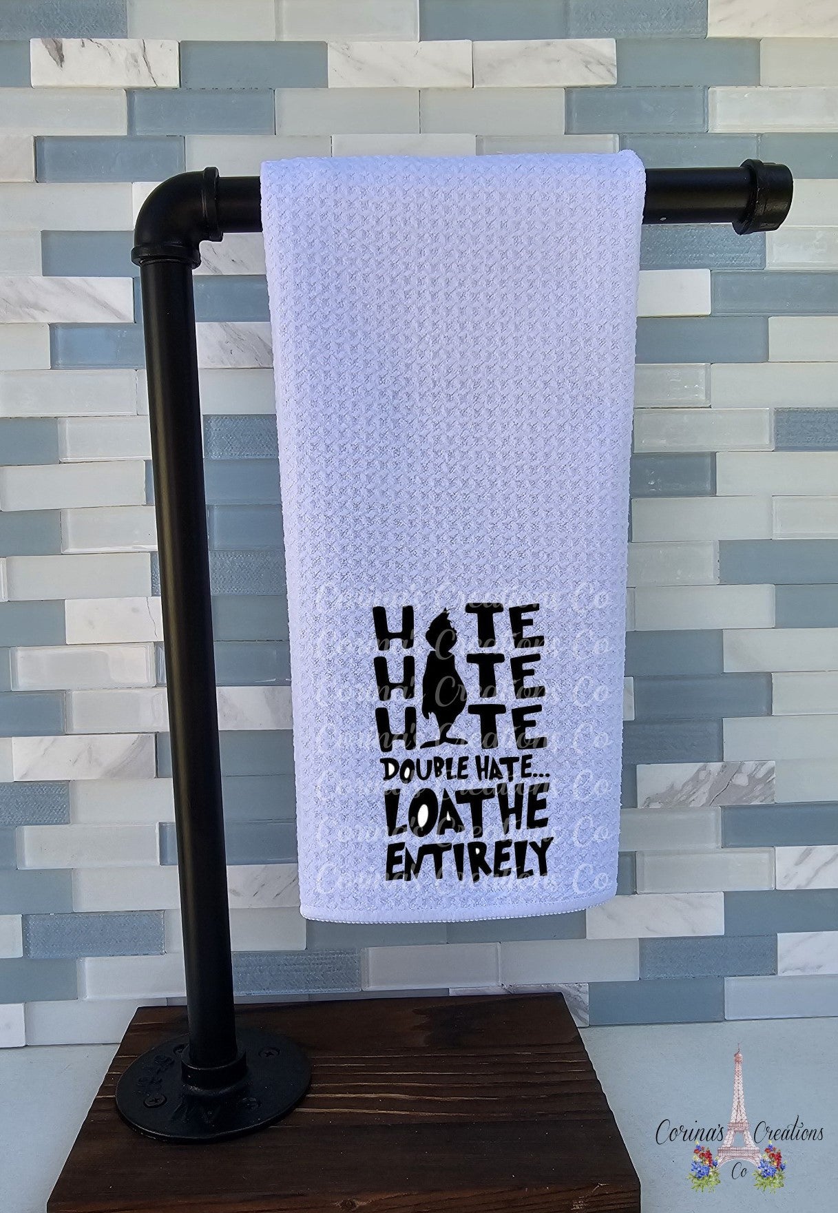 Hate Hate Hate Double Hate Loathe Entirely Waffle Weave Towel