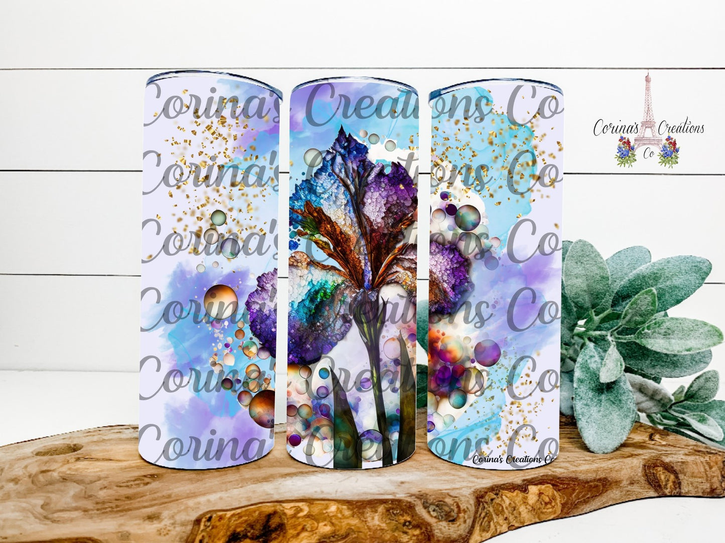 Iris Watercolor 20 oz. Stainless Steel Sublimation Tumbler