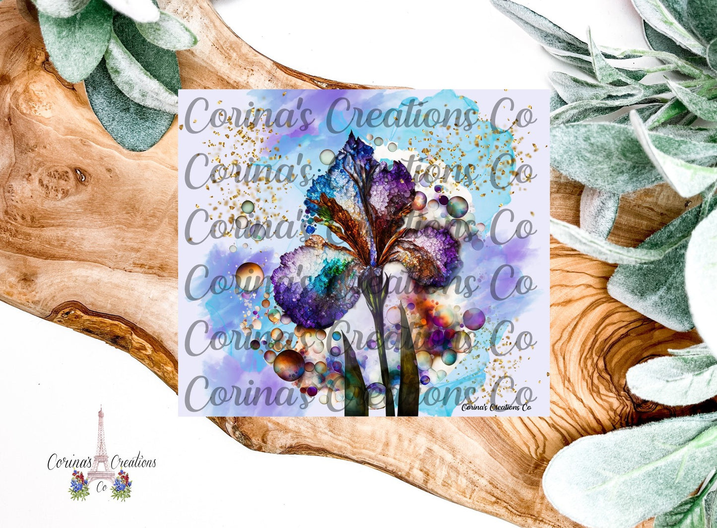Iris Watercolor 20 oz. Stainless Steel Sublimation Tumbler