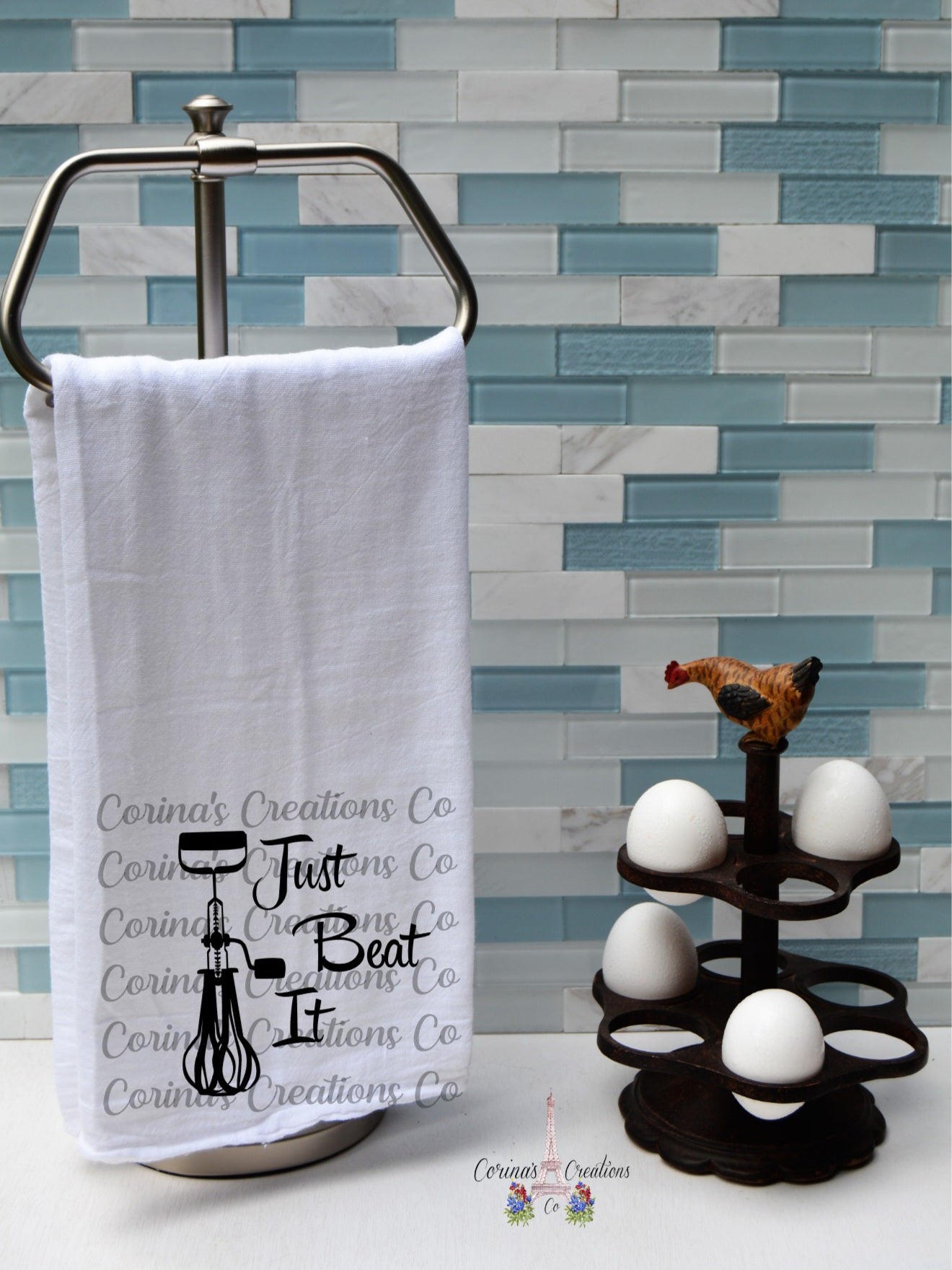 Just Beat It Hand Beaters Flour Sack/Tea Towel