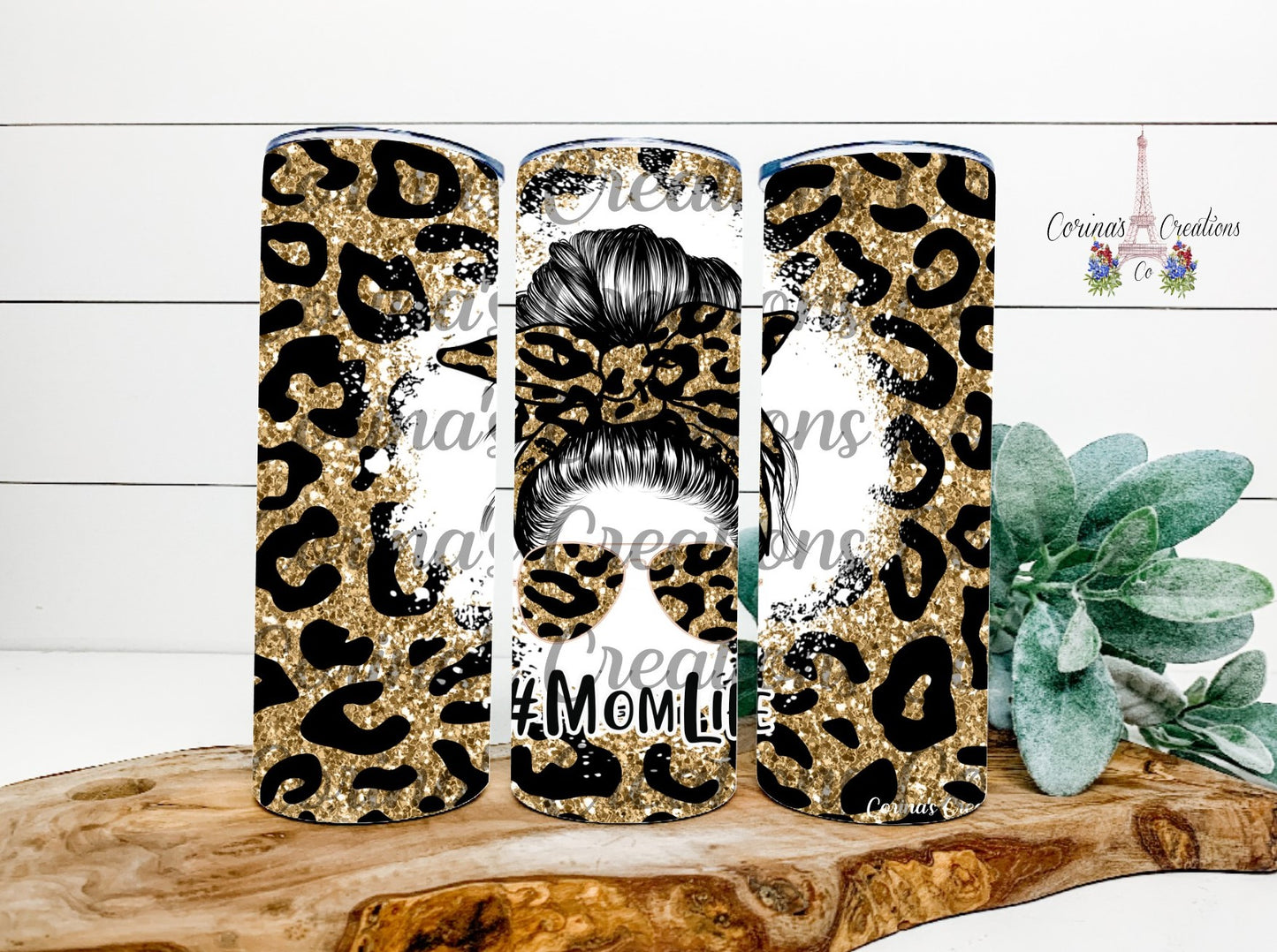 #Mom Life Gold Glitter 20 oz. Stainless Steel Sublimation Tumbler