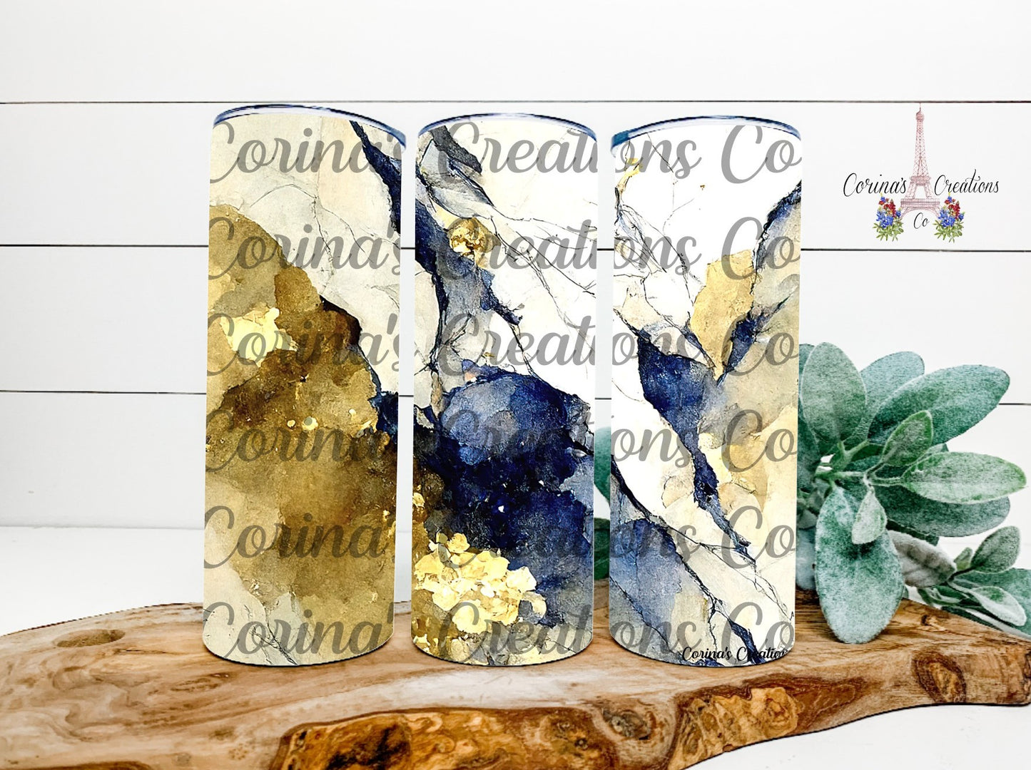 Navy Marble 20 oz. Stainless Steel Sublimation Tumbler