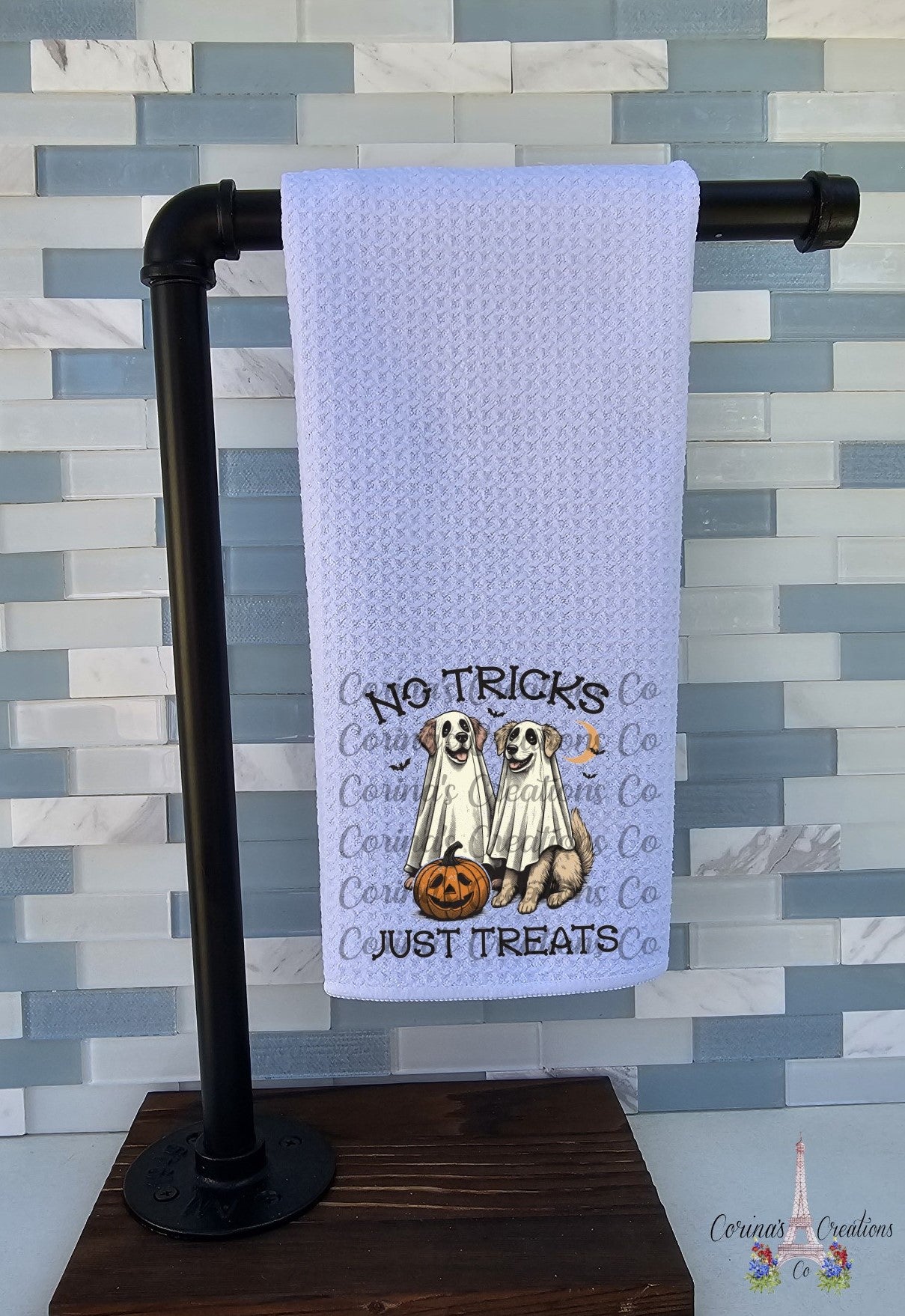 No Tricks Just Treats Waffle Weave Towel