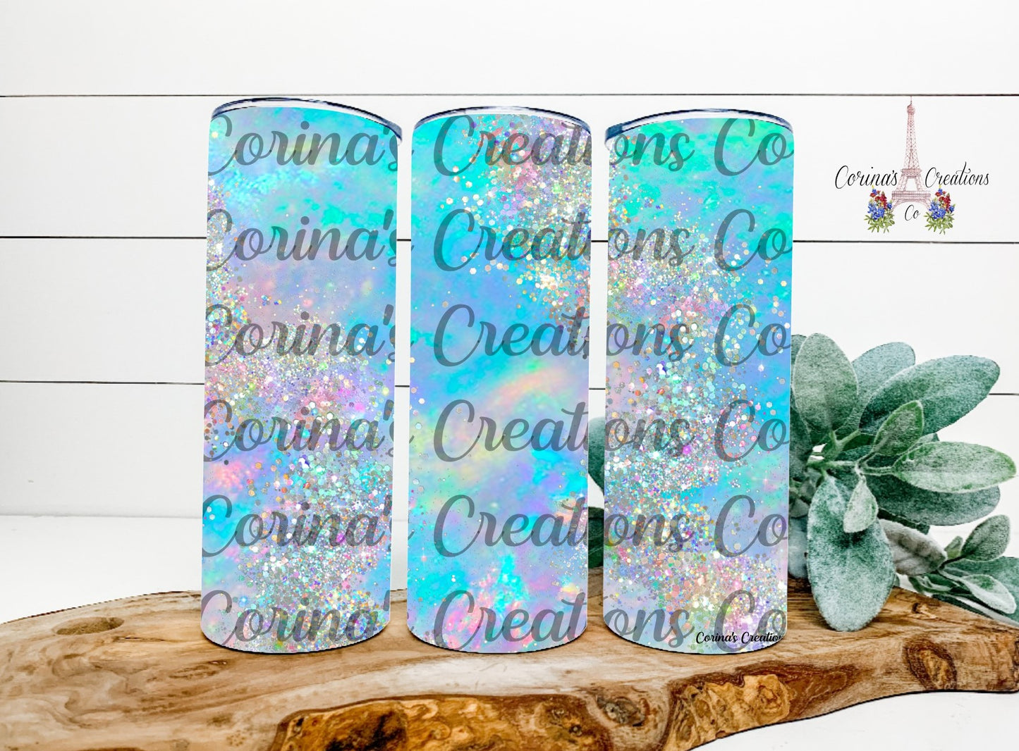 Opal Glitter 20 oz. Stainless Steel Sublimation Tumbler