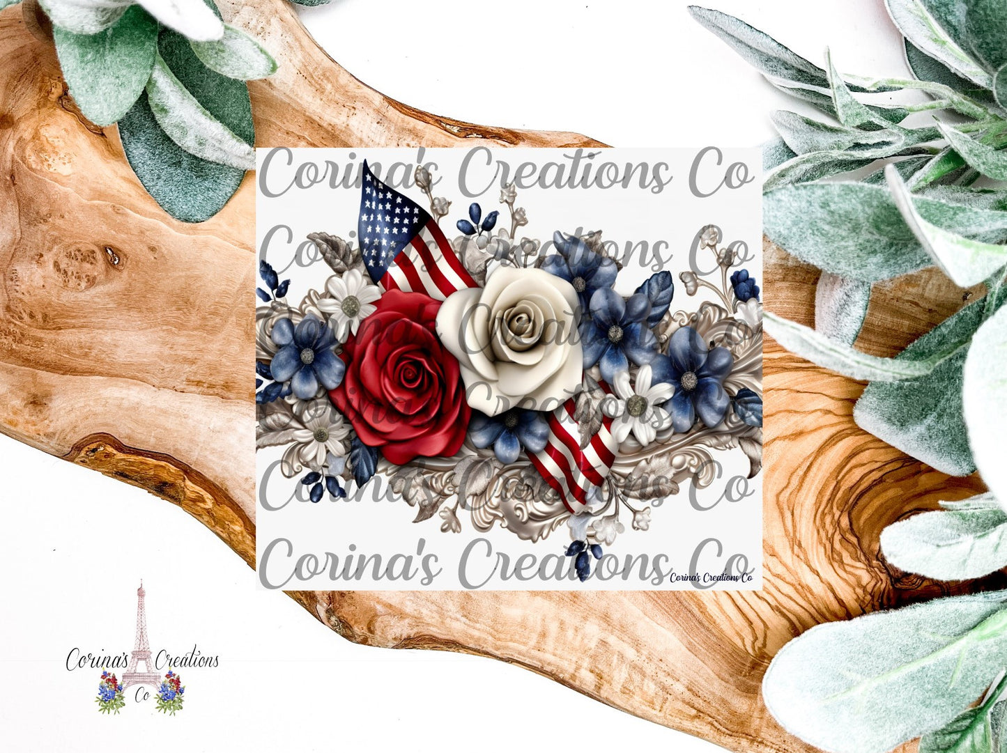 Patriotic Border 20 oz. Stainless Steel Sublimation Tumbler