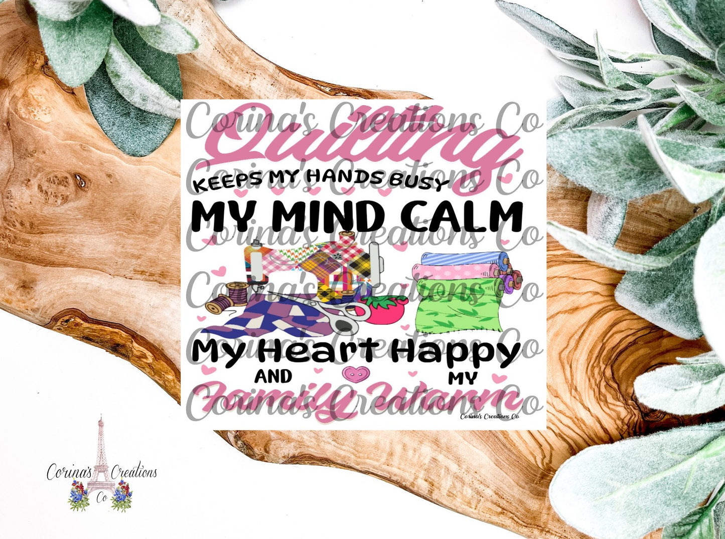 Quilting Keeps Me Busy 20 oz. Stainless Steel Sublimation Tumbler