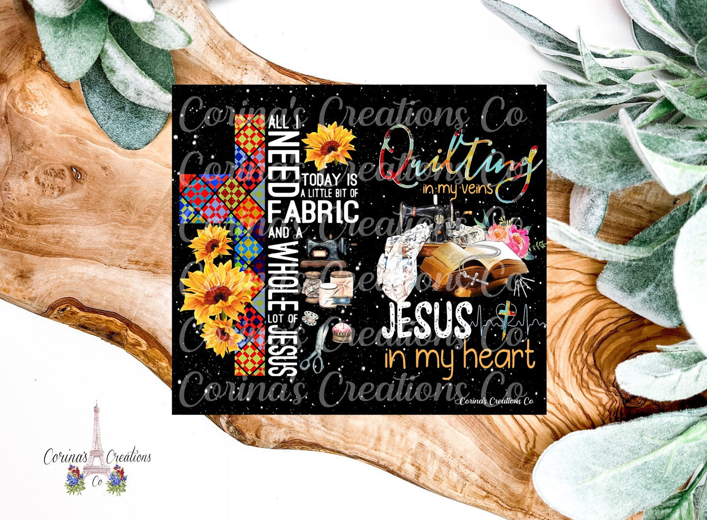 Quilting In My Veins And Jesus In My Heart 20 oz. Stainless Steel Sublimation Tumbler