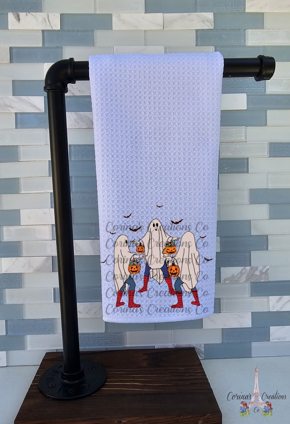 Spider Ghost Waffle Weave Towel