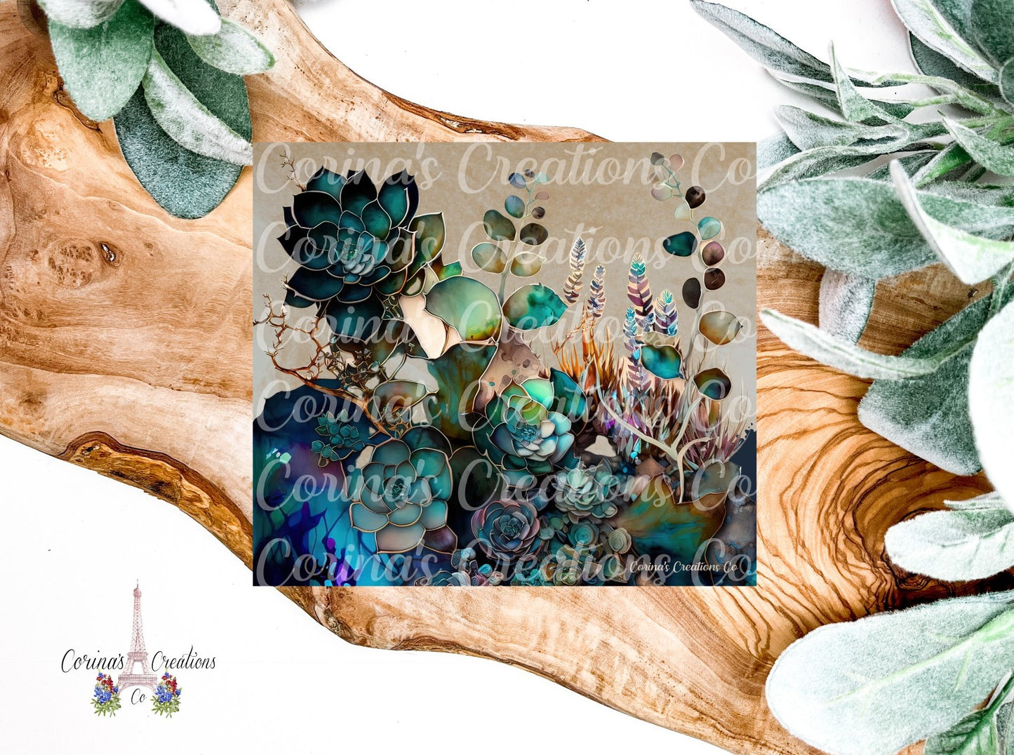 Succulent Watercolor 20 oz. Stainless Steel Sublimation Tumbler