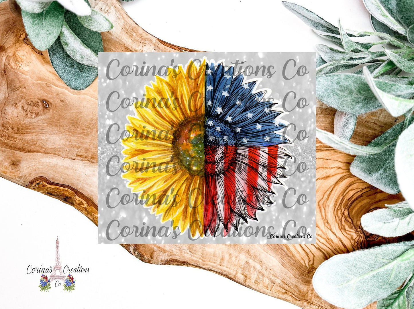 Sunflower American Flag 20 oz. Stainless Steel Sublimation Tumbler