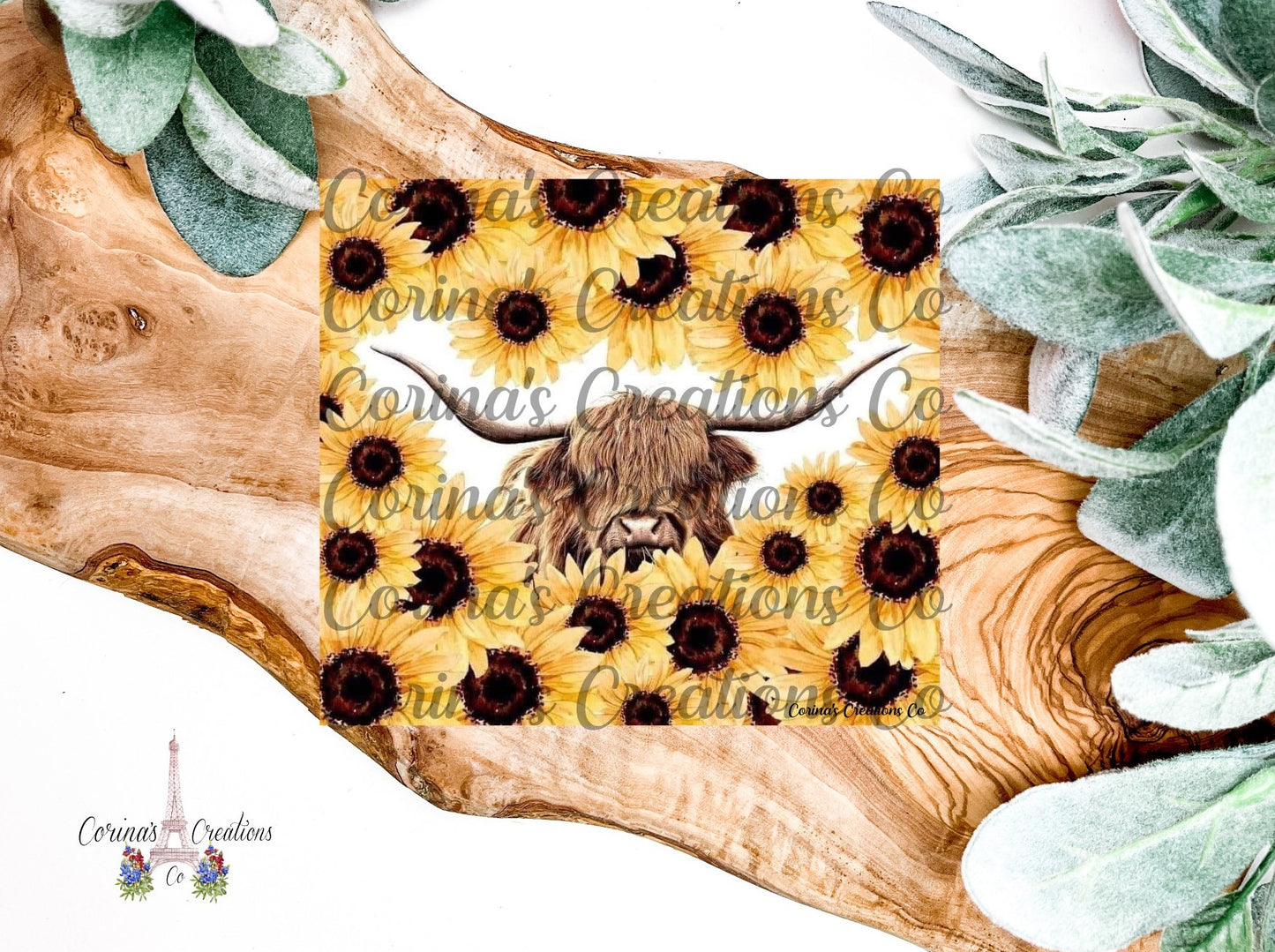 Sunflower Highland Cow 20 oz. Stainless Steel Sublimation Tumbler