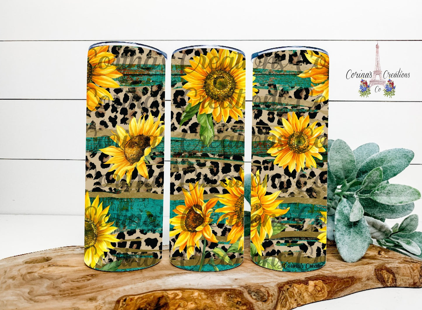 Sunflower Leopard Print 20 oz. Stainless Steel Sublimation Tumbler