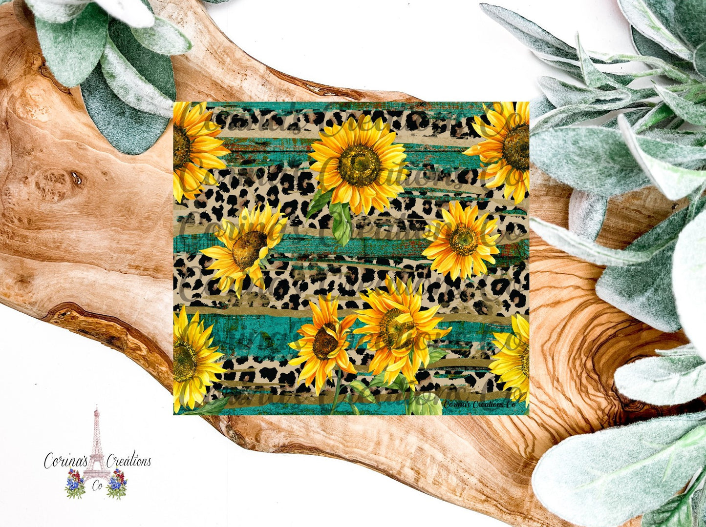 Sunflower Leopard Print 20 oz. Stainless Steel Sublimation Tumbler