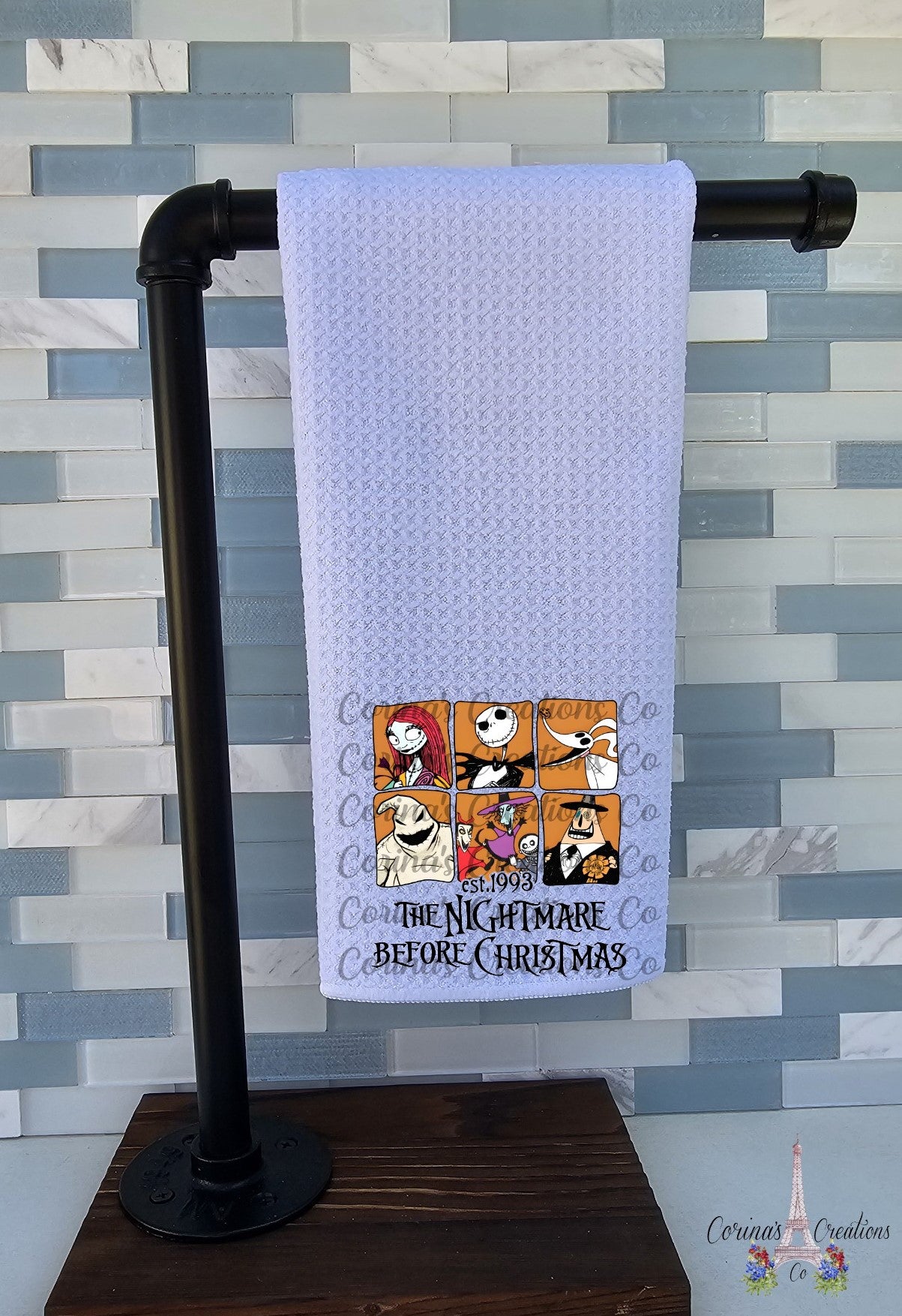 The Nightmare Before Christmas Waffle Weave Towel