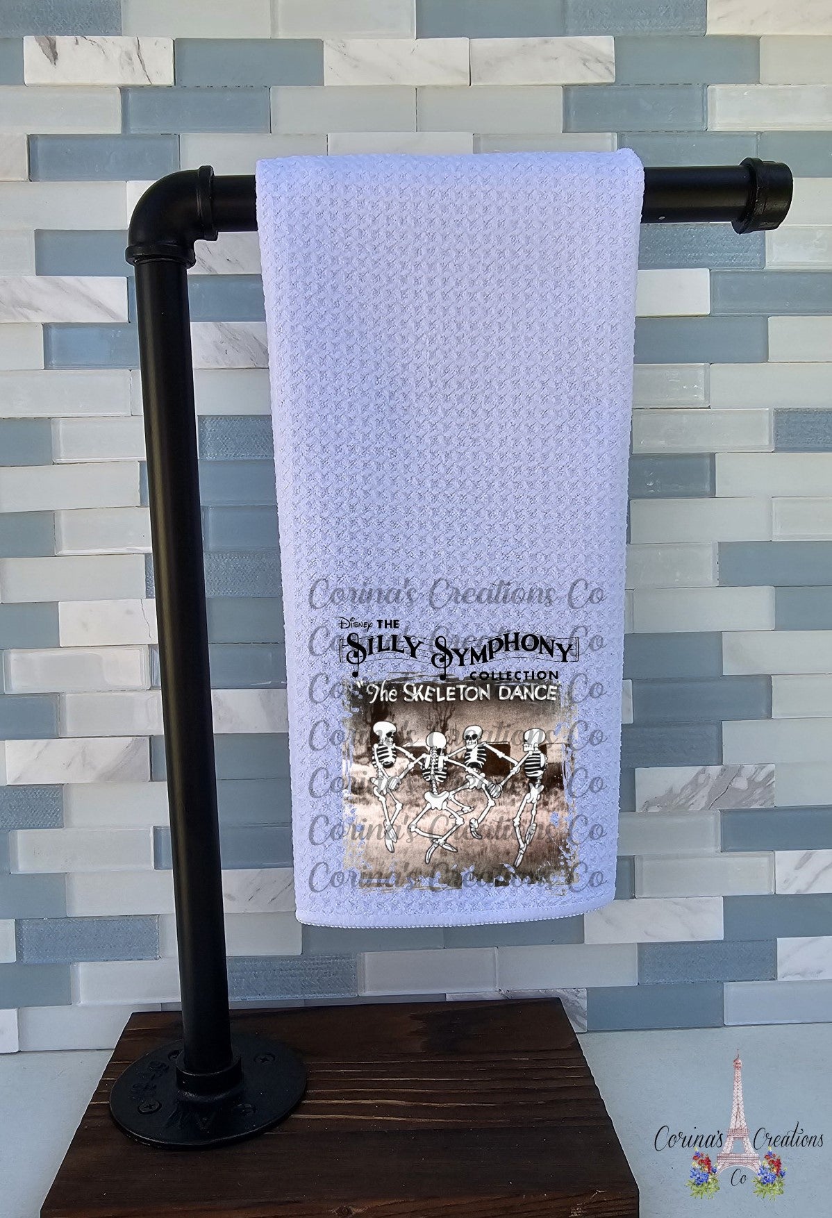 The Skeleton Dance Waffle Weave Towel