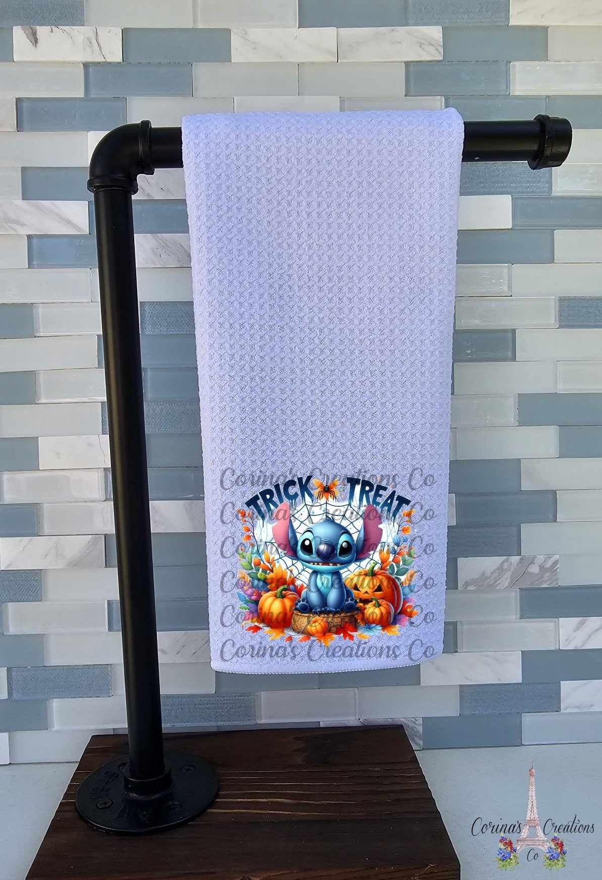Trick Or Treat Stitch Waffle Weave Towel