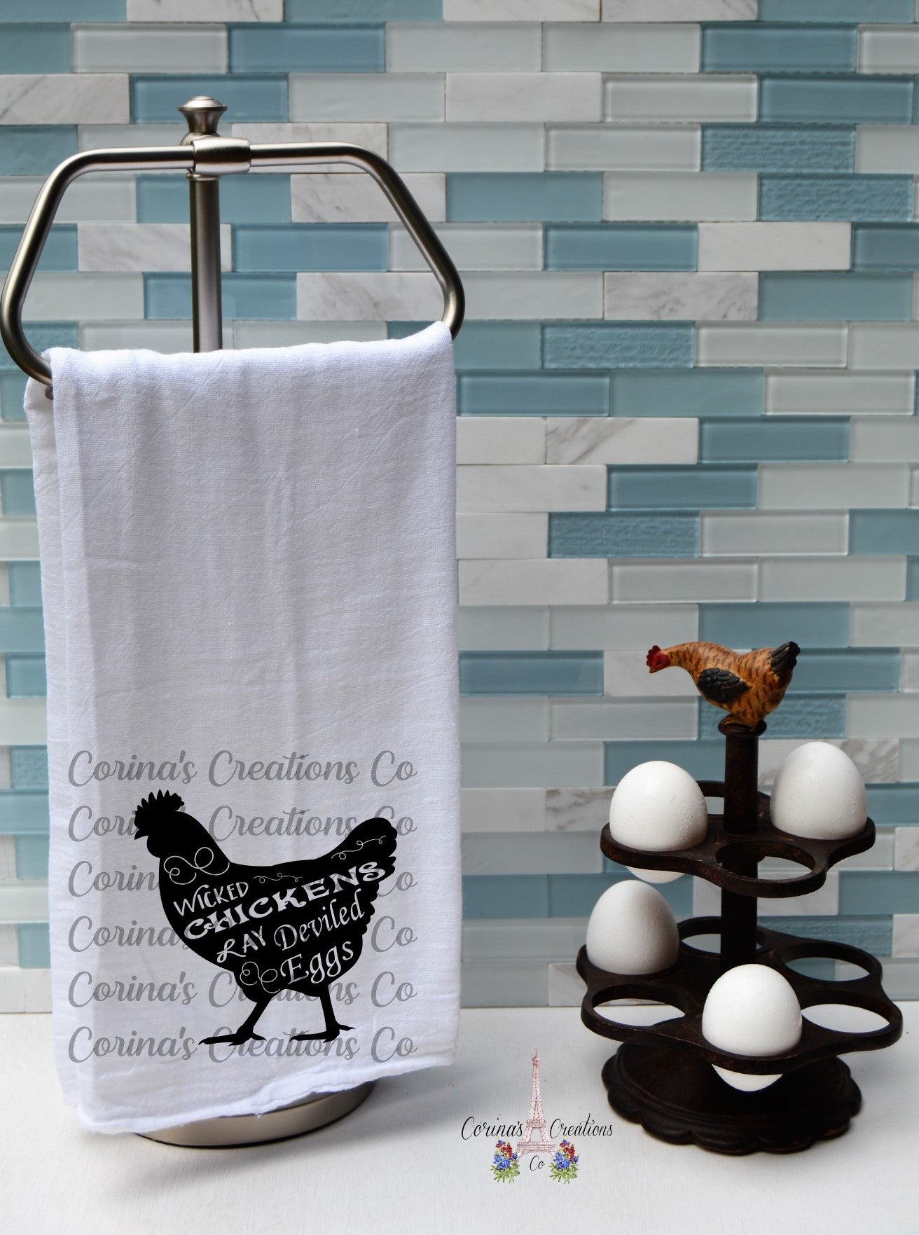 Wicked Chickens Lay Deviled Eggs Flour Sack/Tea Towel