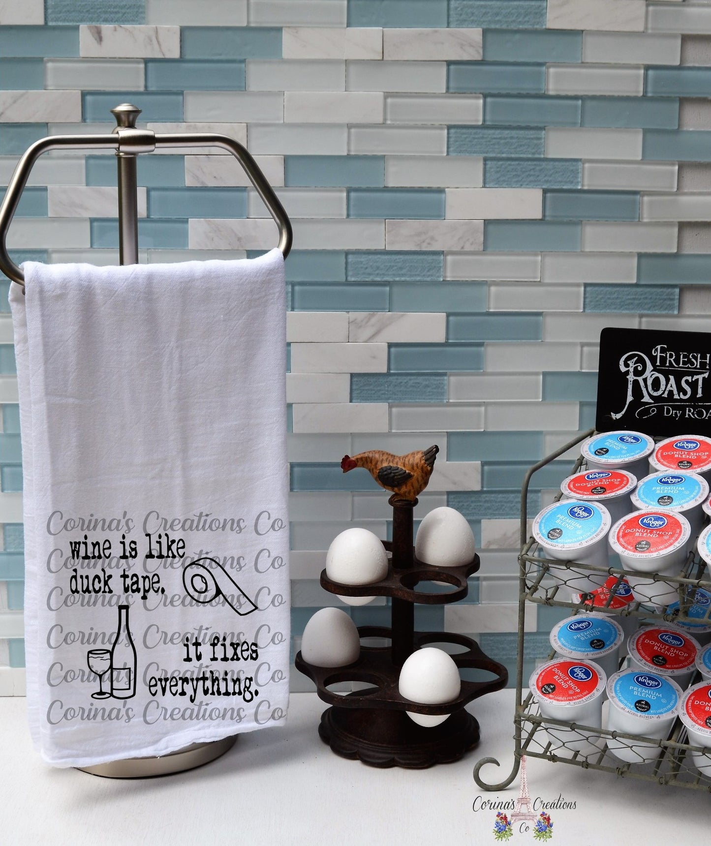 Wine Is Like Duct Tape It Fixes Everything Flour Sack/Tea Towel