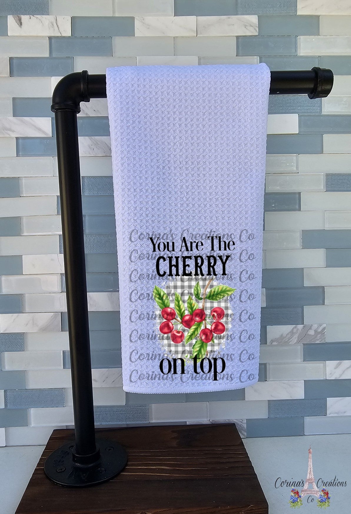 You Are The Cherry On Top Waffle Weave Towel