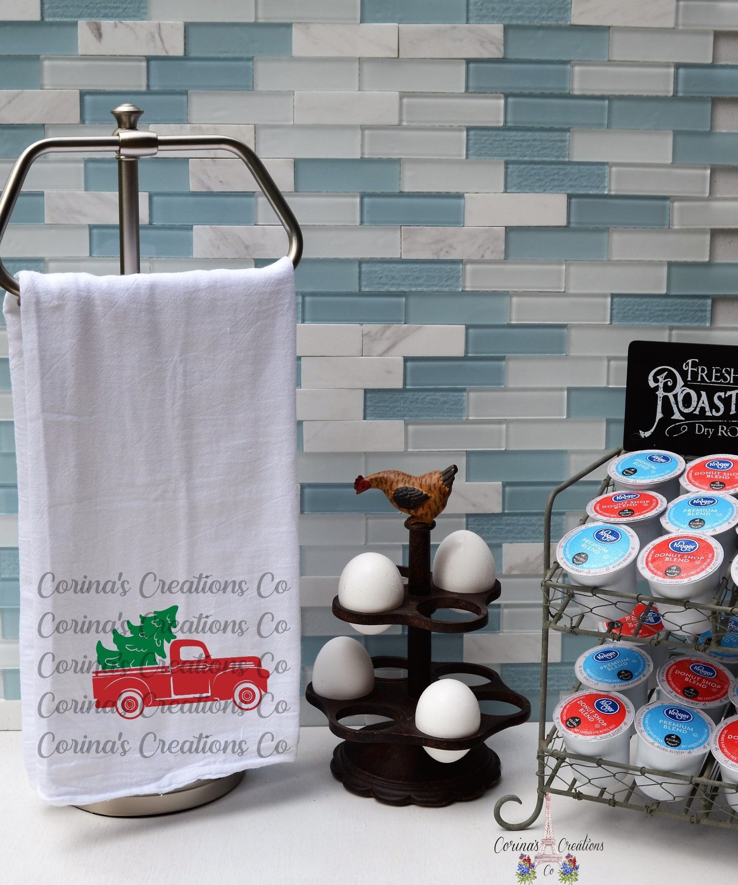 Christmas Truck Flour Sack/Tea Towel