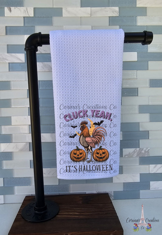 Cluck Yeah Its Halloween Waffle Weave Towel