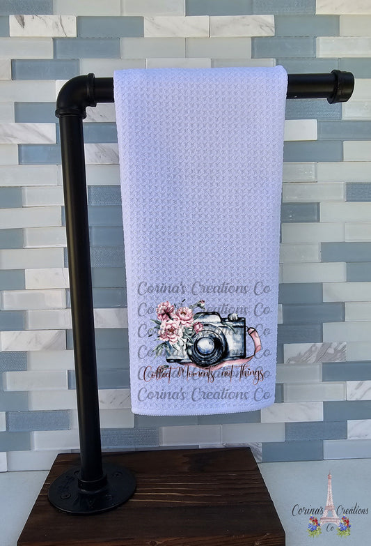 Collect Moments Not Things Camera Waffle Weave towel