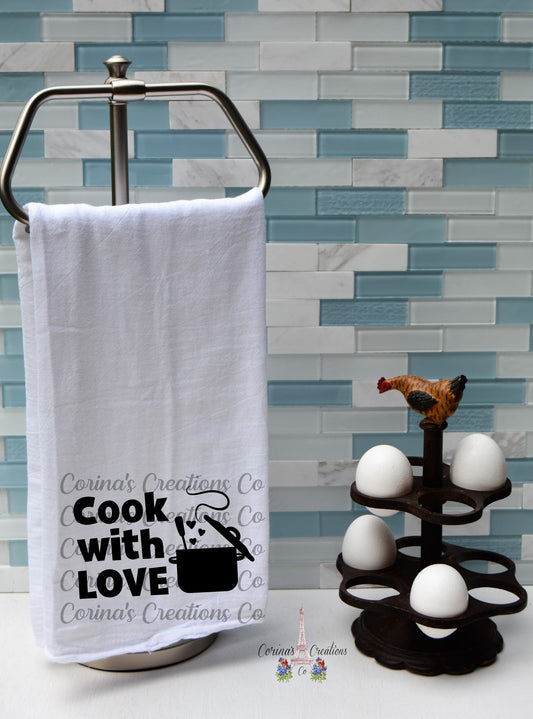 Cook With Love Flour Sack/Tea Towel