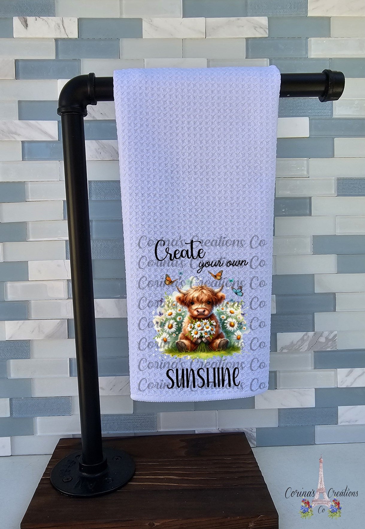 Create Your Own Sunshine Waffle Weave Towel