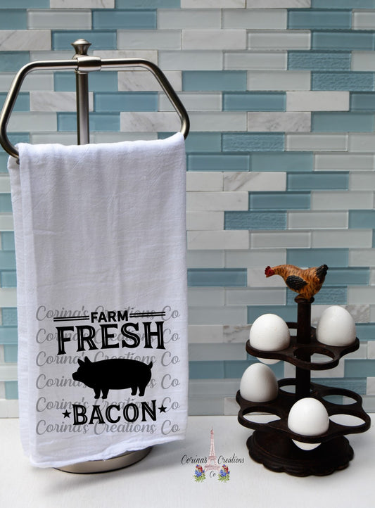 Farm Fresh Bacon Flour Sack/Tea Towel