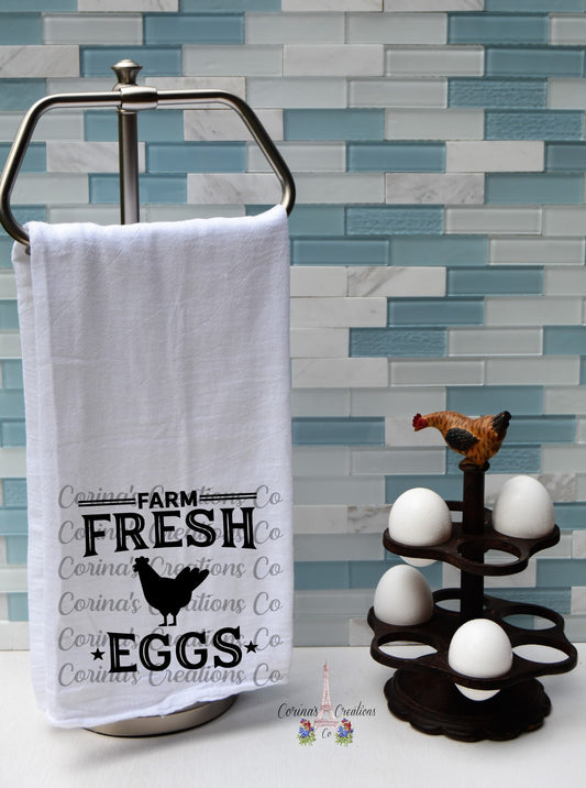 Farm Fresh Eggs Flour Sack/Tea Towel