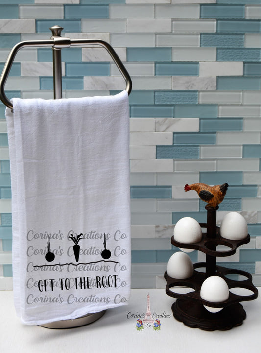 Get To The Root Flour Sack/Tea Towel