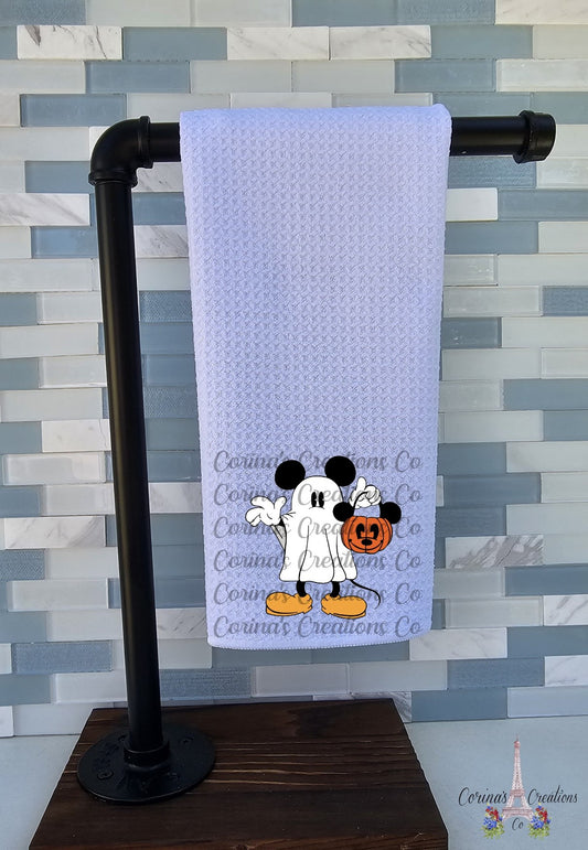 Ghost Mouse Waffle Weave Towel