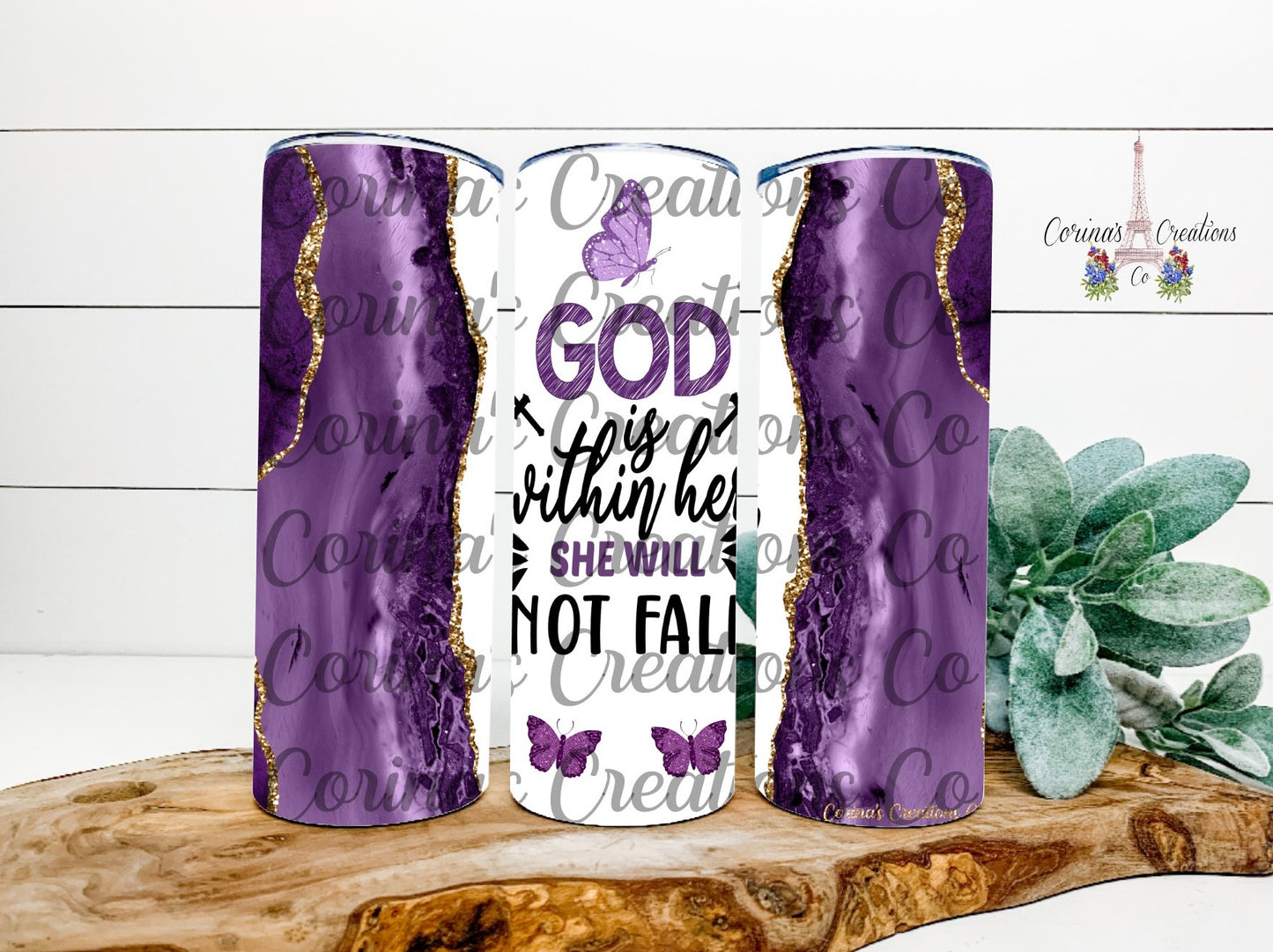 God is within her she will not fall 20 oz. Stainless Steel Sublimation Tumbler