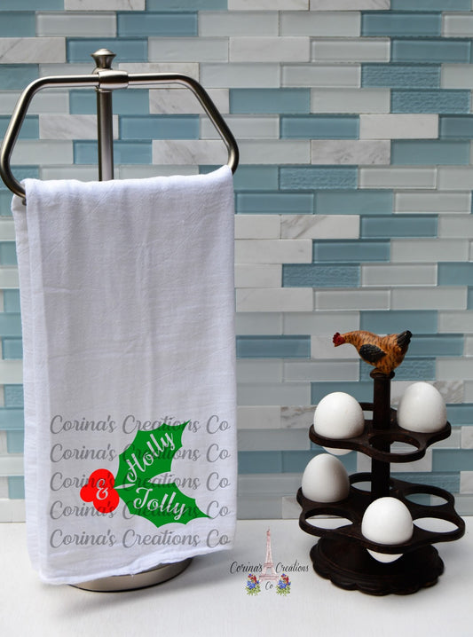 Holly & Jolly Flour Sack/Tea Towel