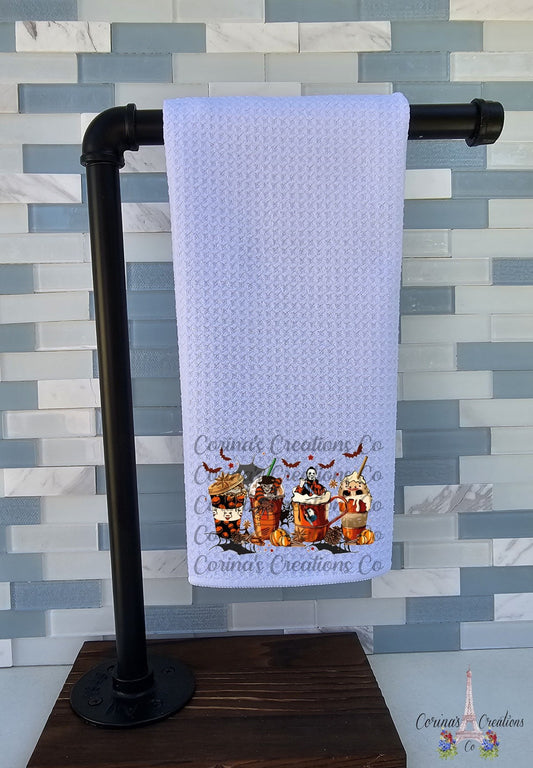 Horror Villain Coffee Cup Waffle Weave Towel