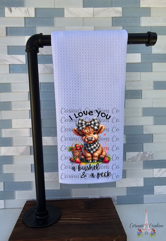 I Love You A Bushel And A Peck Waffle Weave Towel