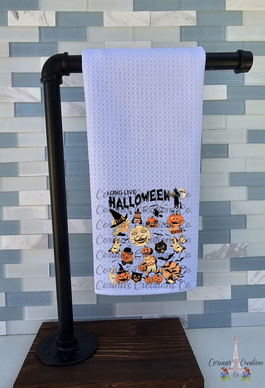 Long Live Halloween Waffle Weave Towel