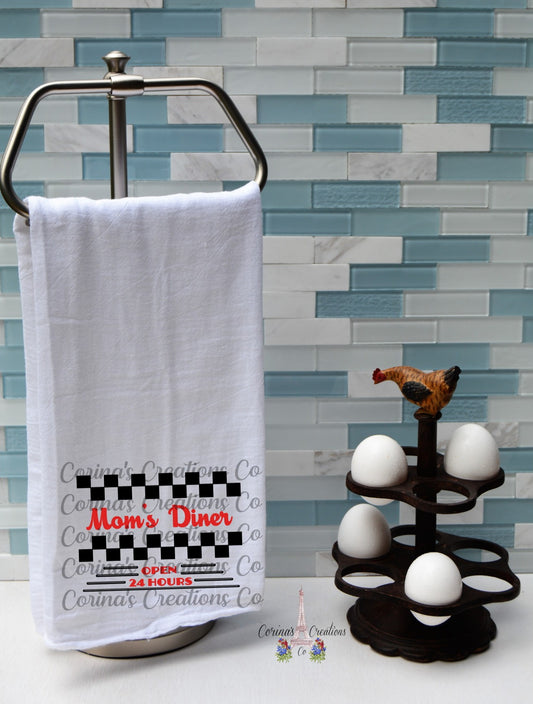 Mom's Diner Flour Sack/Tea Towel